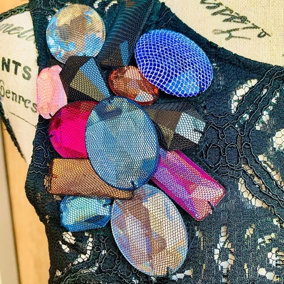 NWT! Nicole Miller Beaded Sheath Dress 2 - Picture 4 of 7